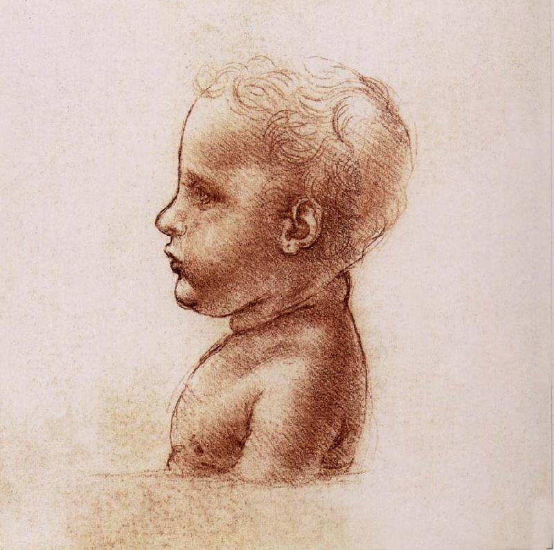 LEONARDO da Vinci Profile of a child Germany oil painting art
